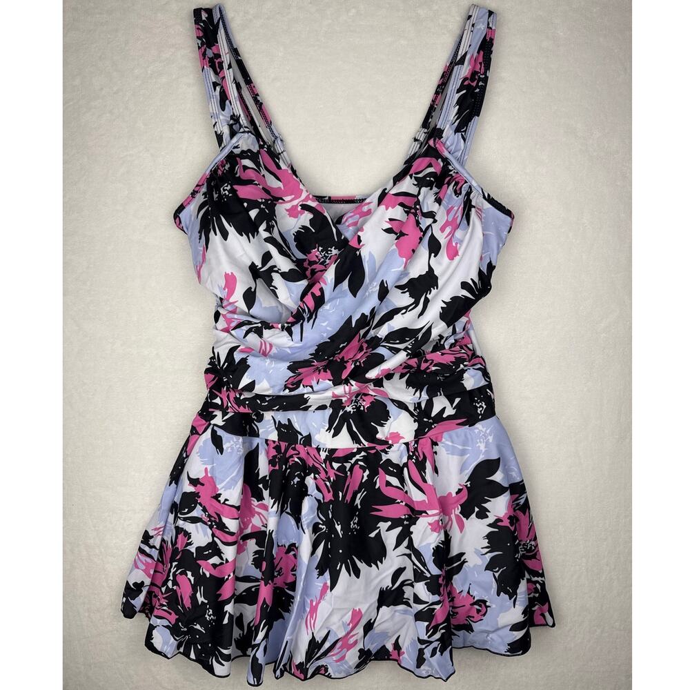 NWOT Purple Black and Pink Swimdress Size XL